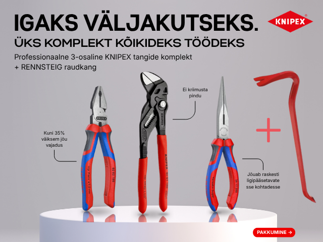  3-osaline tangide komplekt KNIPEX koos lisaga